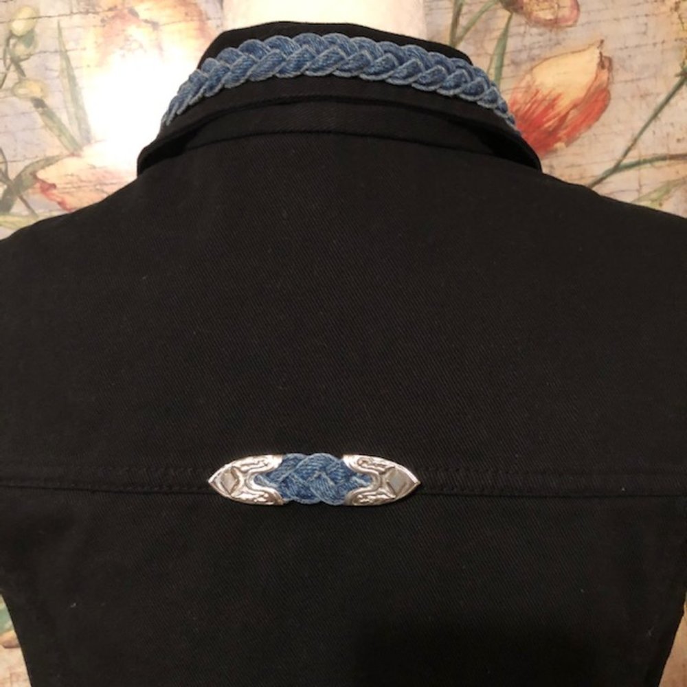 Sz S Watch LA Vintage 90’s Black Denim Vest - Picture 14 of 16